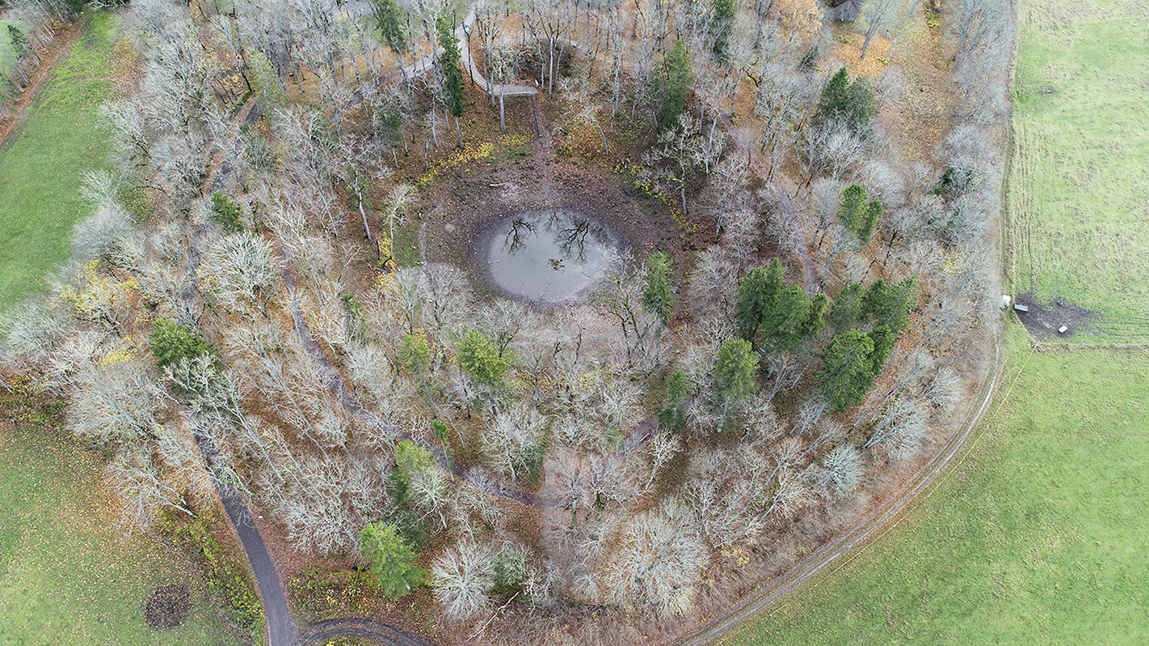 Kaali metorite crater seen from above. 