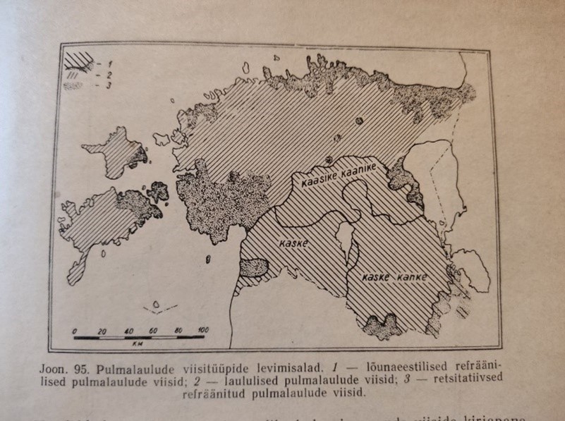 Pulmalaulude viisitüüpide levimisalad (Tampere 1956: 269)