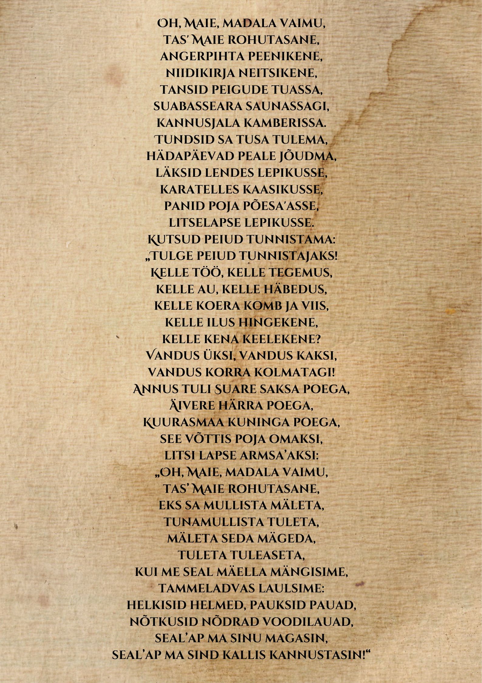 Pilt regilaulust.
