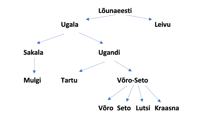 South Estonian language tree.