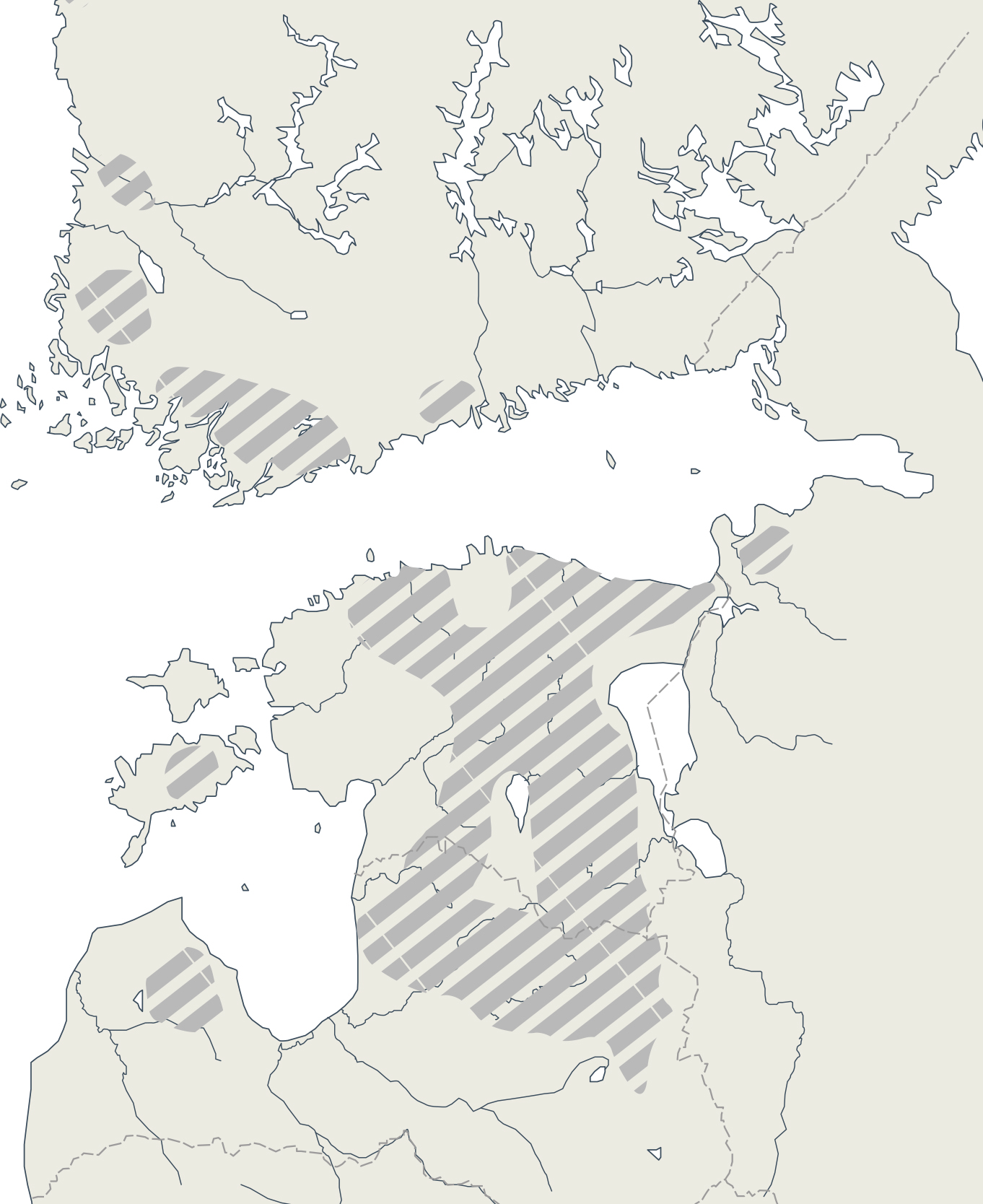 Area of distribution of the tarand-graves.