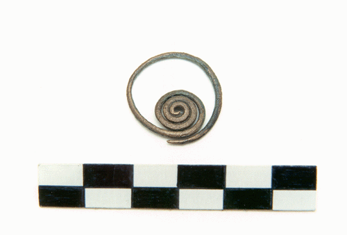 Bronze spiral bead.