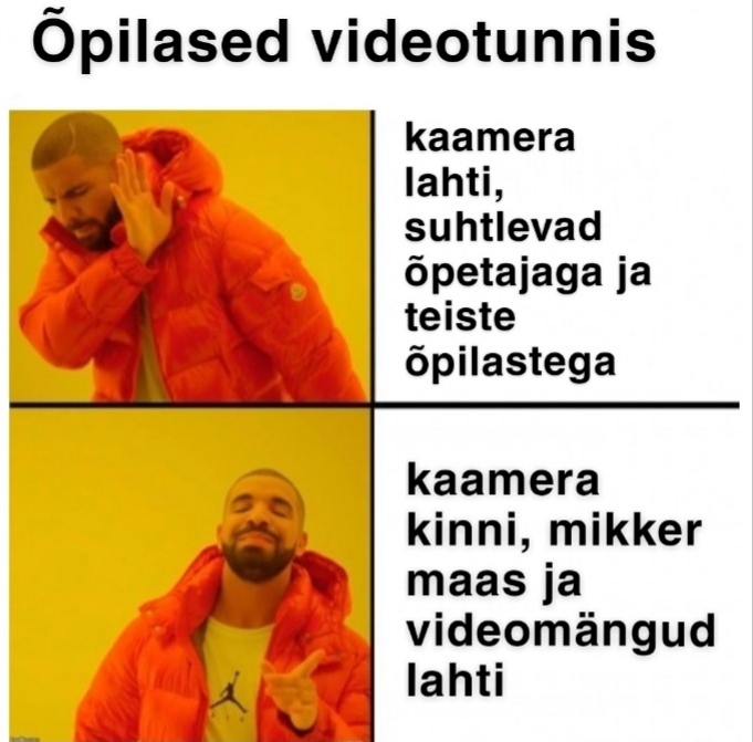 Laulja Drake'i ei-jah meem. 